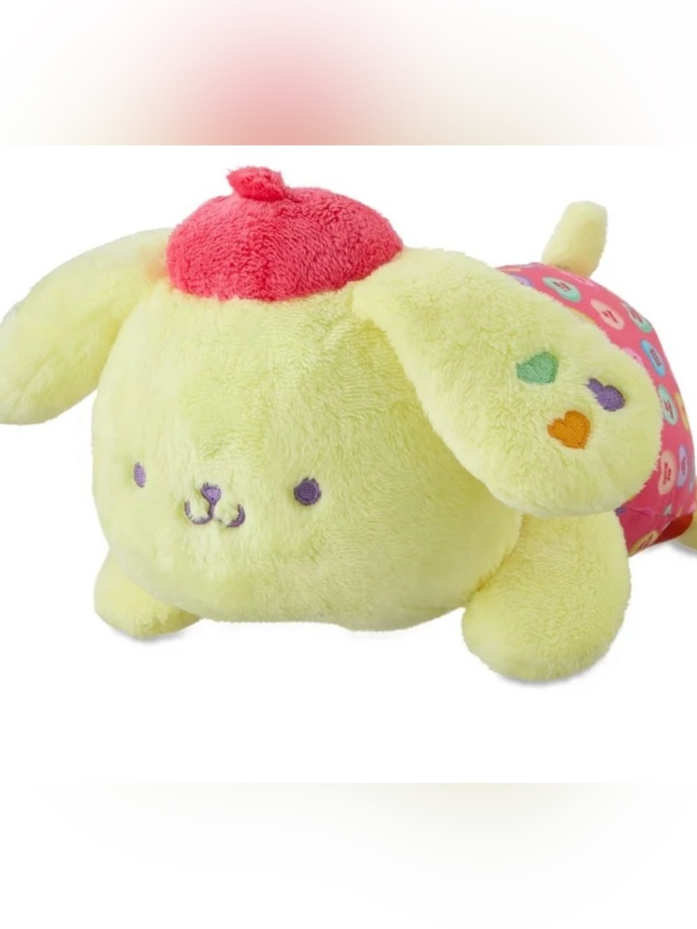 Sanrio Pompompurin Sweethearts Hello Kitty Plush Plushie Yellow Pink w/Hair Clip